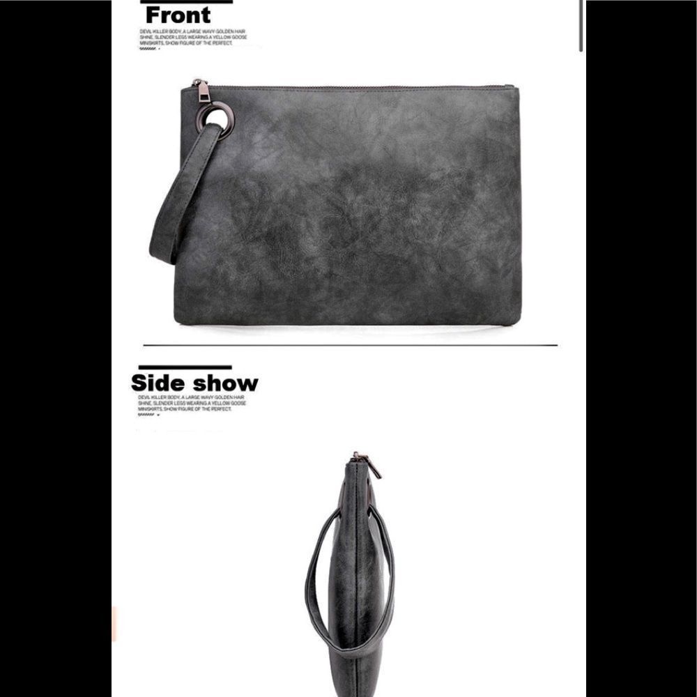Very Soft Luxurious Vegan Leather Women’s Clutch Black - Picture 2 of 6